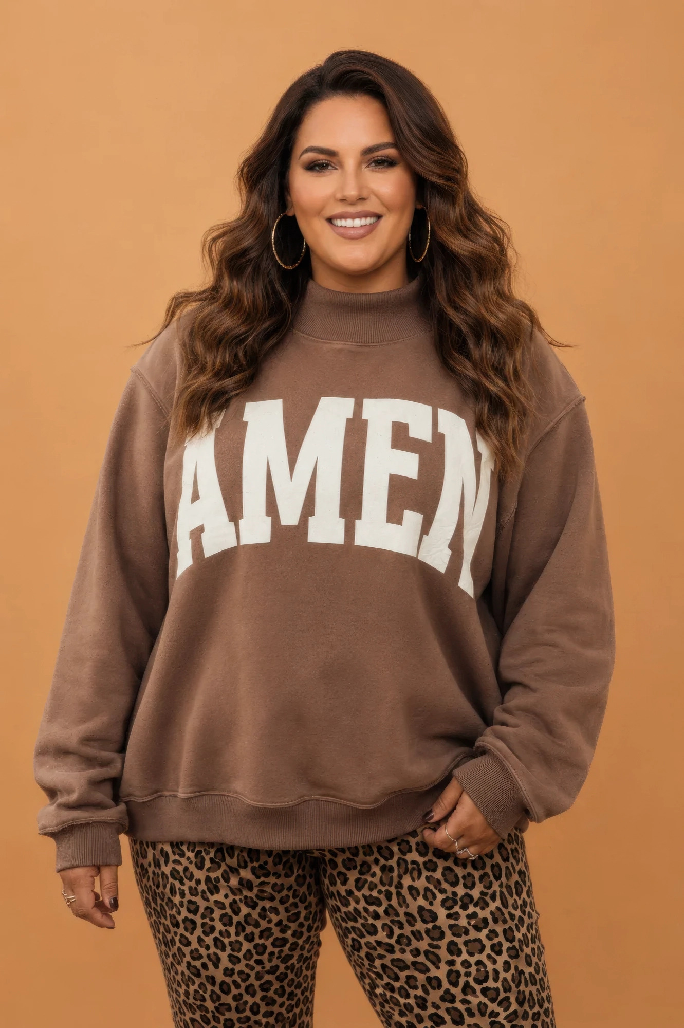 Plus Size Wwjd/Amen Reversible Exposed Seam Sweatshirt, photo 3
