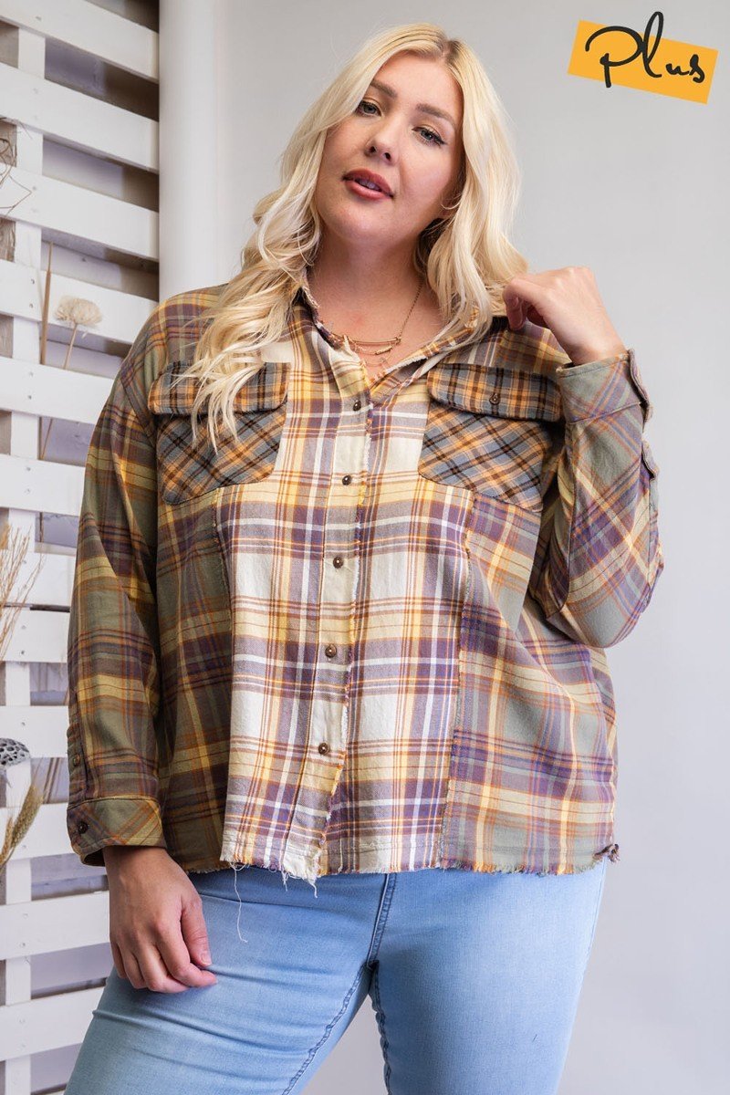 Plaid Mix Button Down Shirt, photo 3