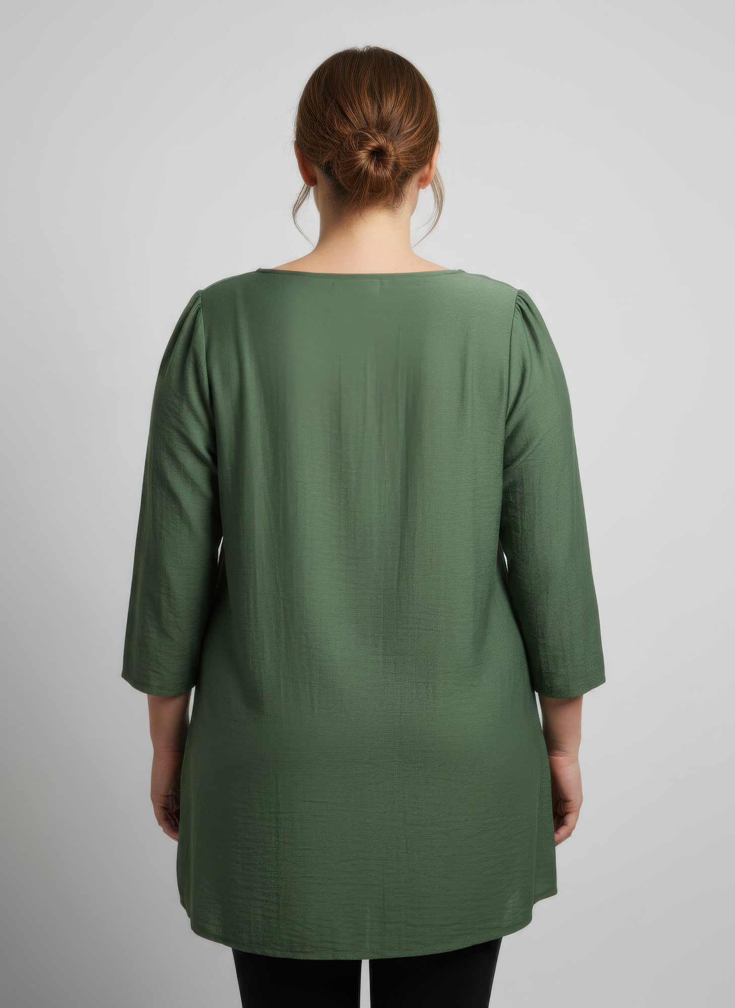 Lace Yoke Three-Quarter Sleeve Knit Top, photo 3