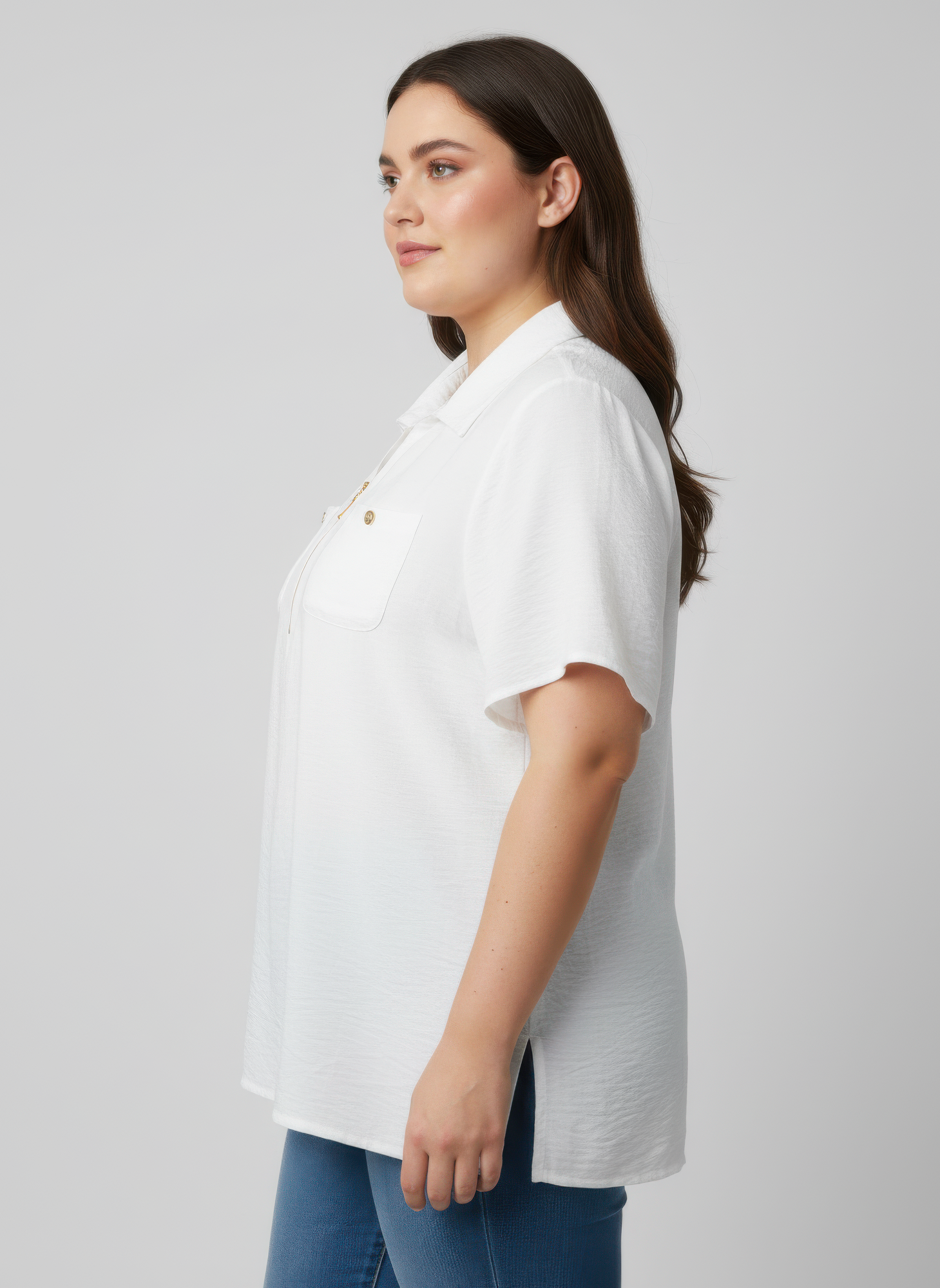 Zip-Front Collared Utility Knit Top, photo 2