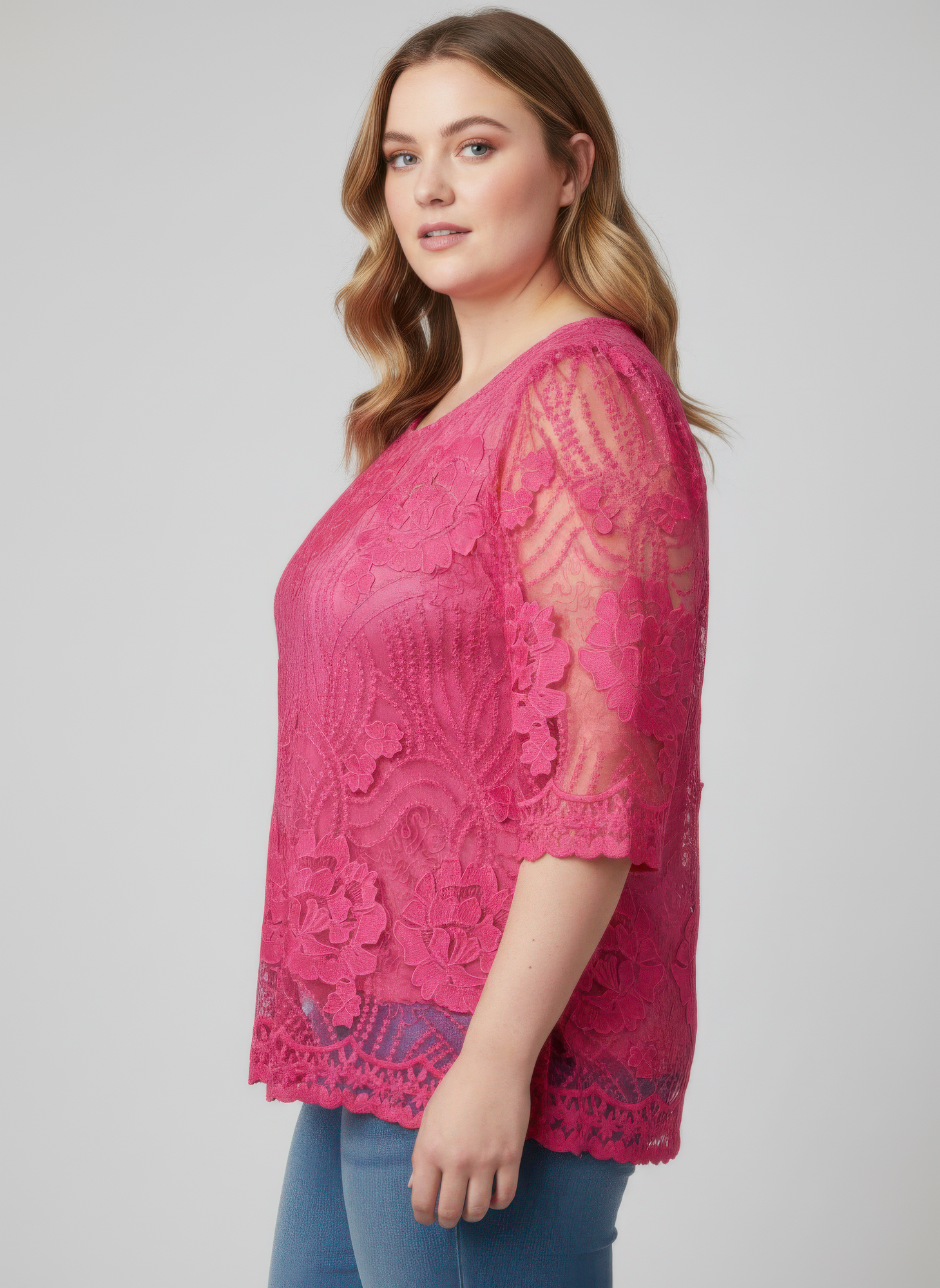 Elegant Floral Lace Sleeve Blouse, photo 2