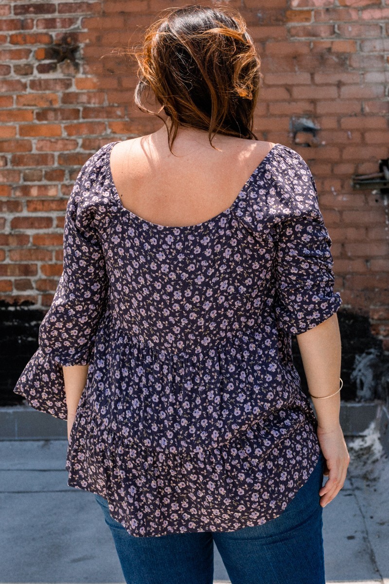 Tiny Floral Printed Square Neckline Top, photo 4