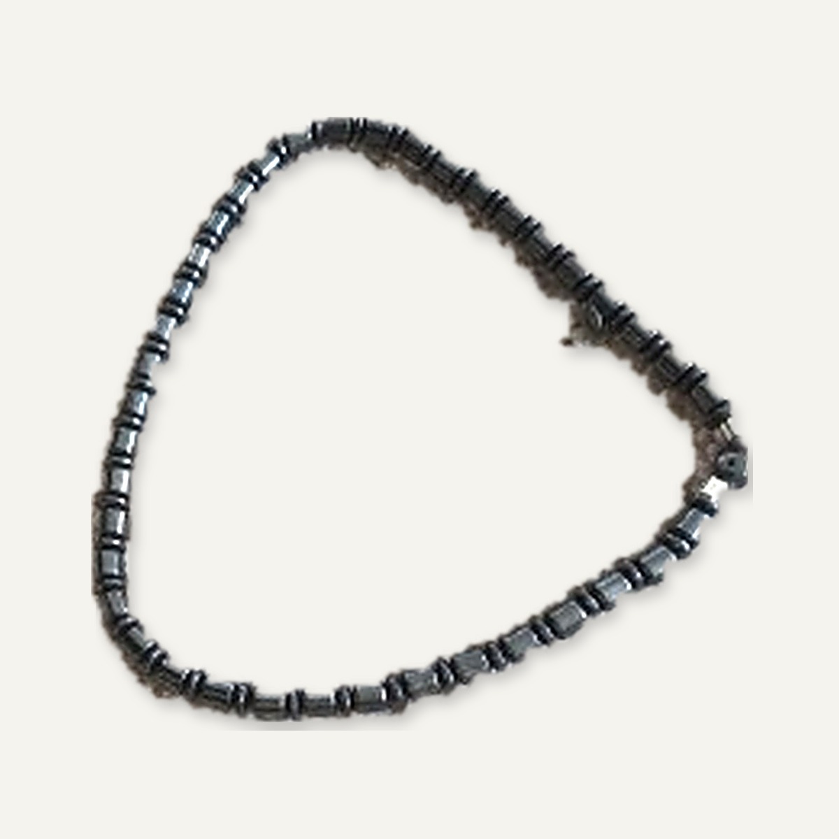 Close-up of the necklace clasp